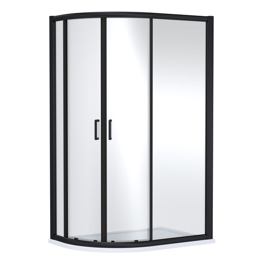 NUIE 1200mm x 800mm Offset Quadrant - Matt Black