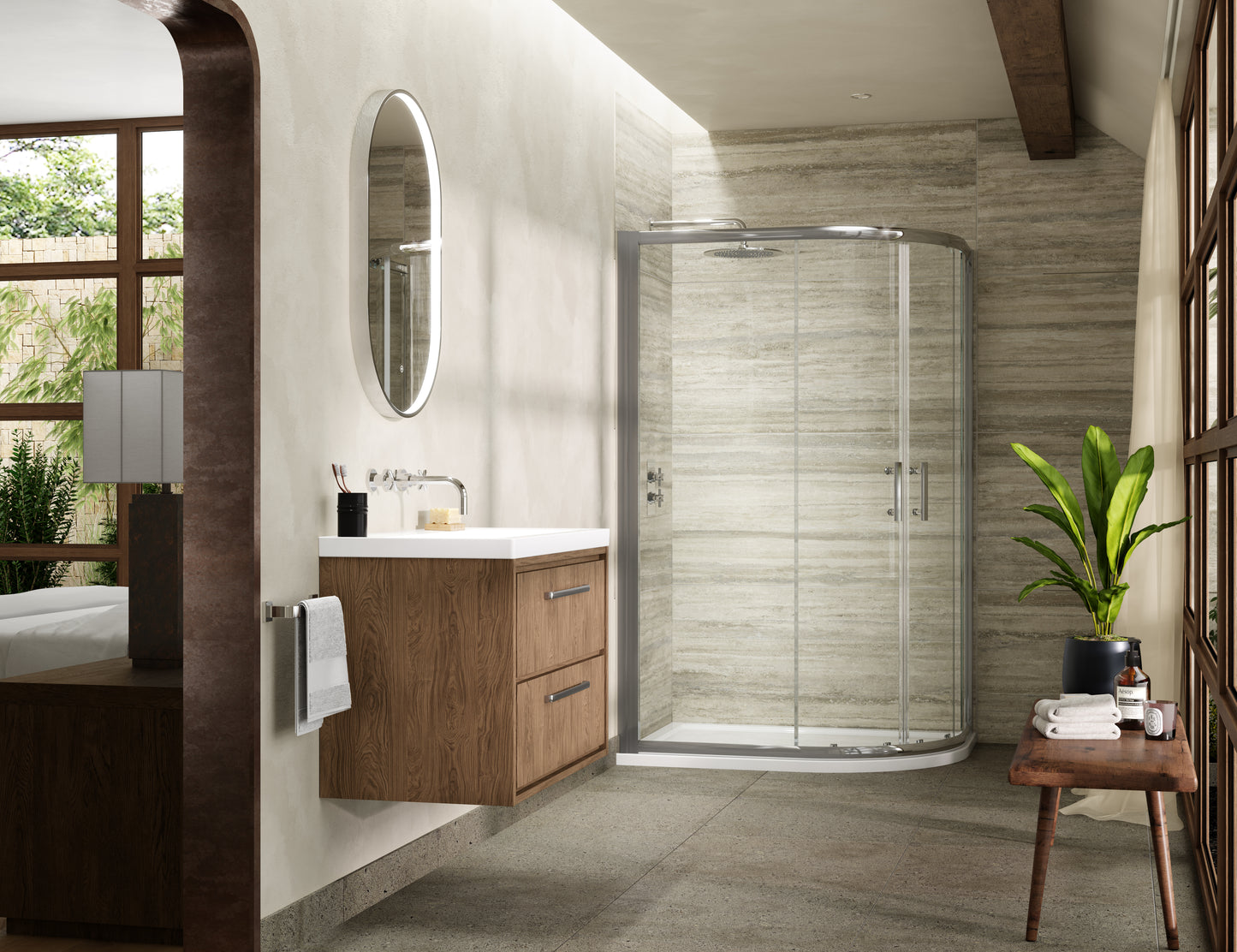 Hudson Reed Pacific 1200 x 900mm Offset Quadrant
