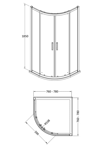 Hudson Reed Pacific 800mm Quadrant