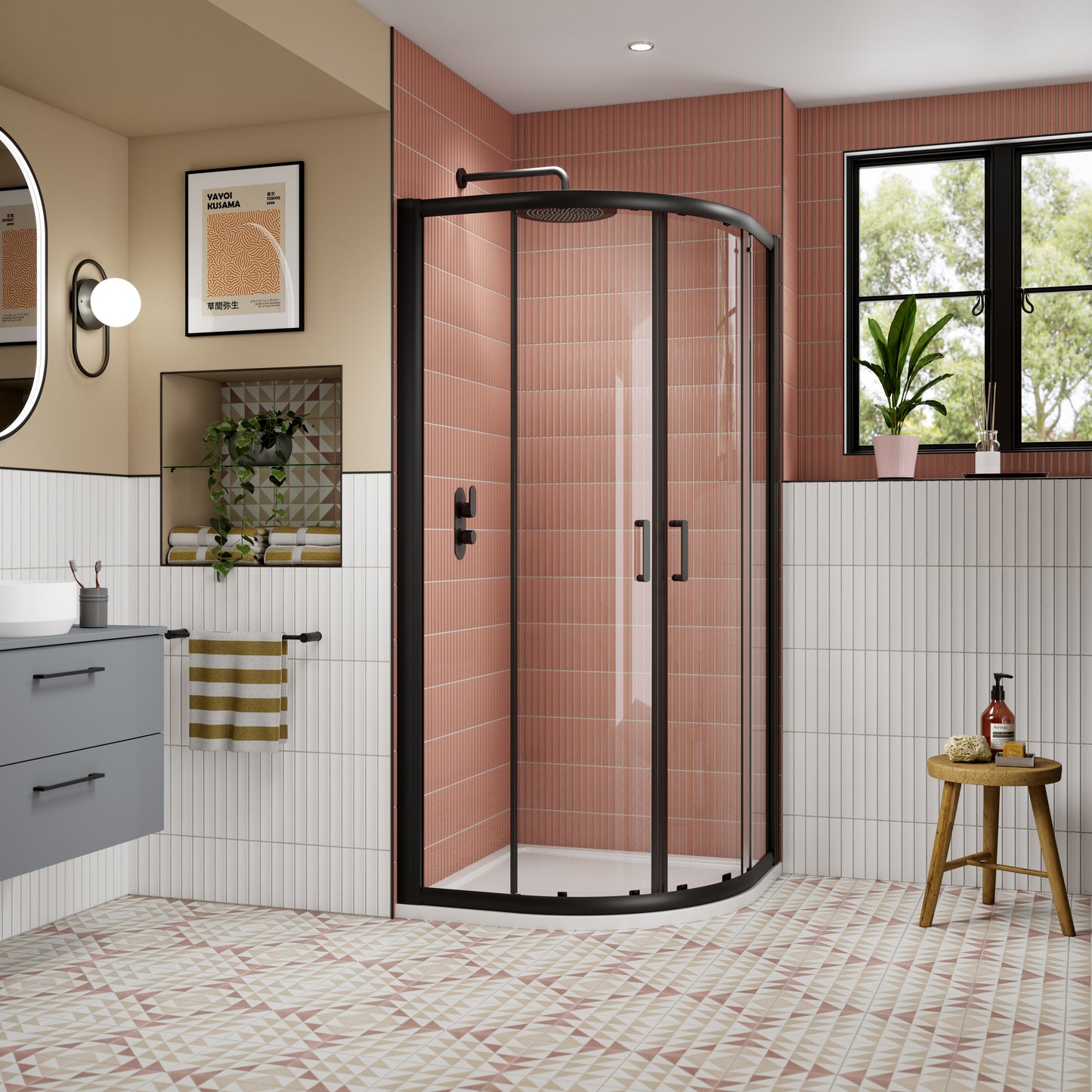 NUIE 900mm x 900mm Quadrant - Matt Black