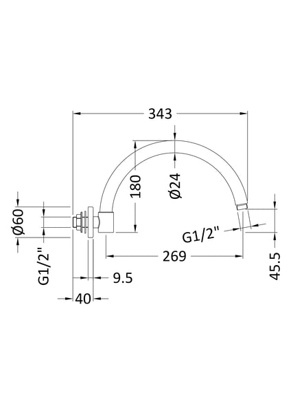Hudson Reed Wall-Mounted Arm