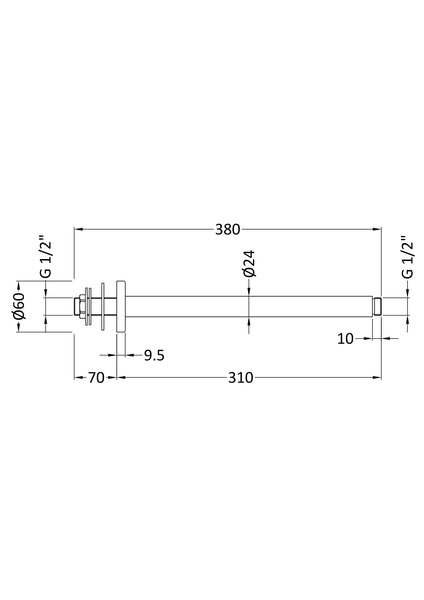 NUIE Round Ceiling Arm 300mm