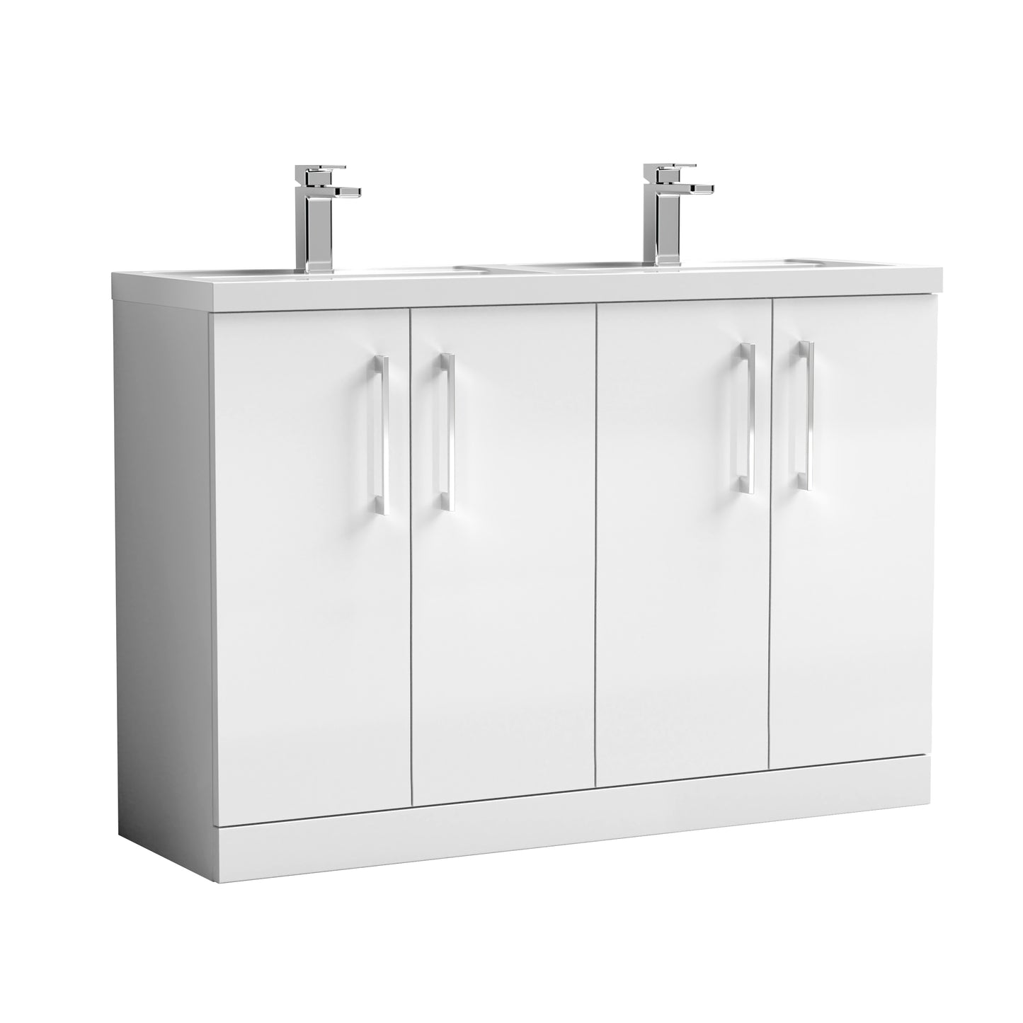 NUIE 1200mm Floor Standing 4 Door Vanity & Double Basin 1