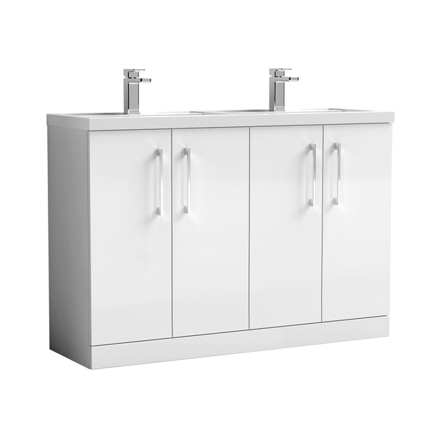 NUIE 1200mm Floor Standing 4 Door Vanity & Double Basin 1
