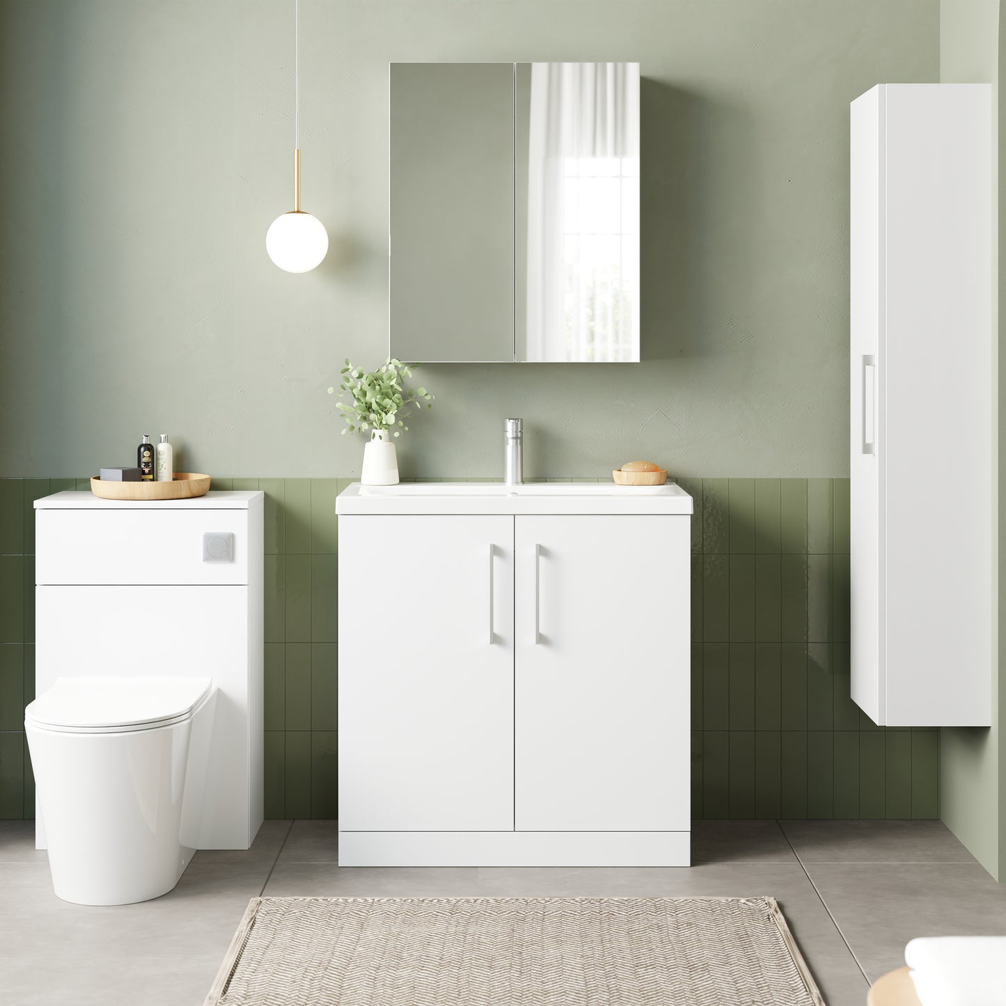 NUIE 800mm Floor Standing 2 Door Vanity & Basin 1
