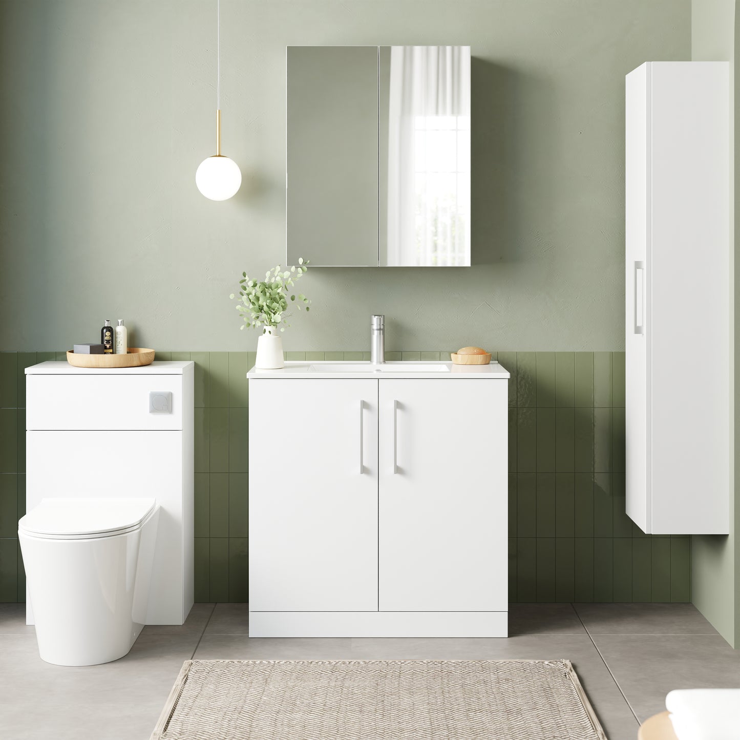 NUIE 800mm Floor Standing 2 Door Vanity & Basin 2