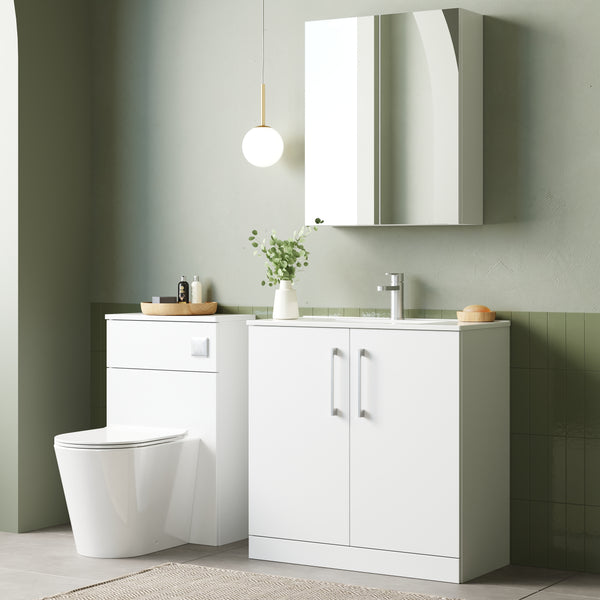NUIE 800mm Floor Standing 2 Door Vanity & Basin 2