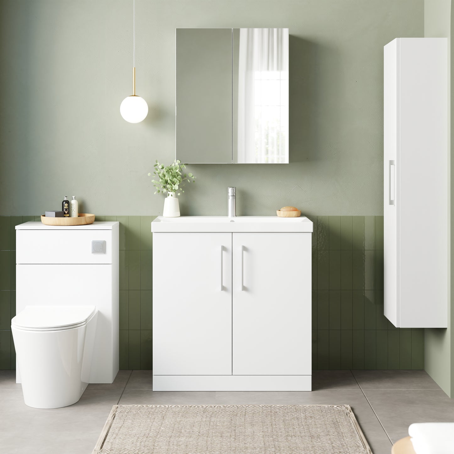 NUIE 800mm Floor Standing 2 Door Vanity & Basin 3
