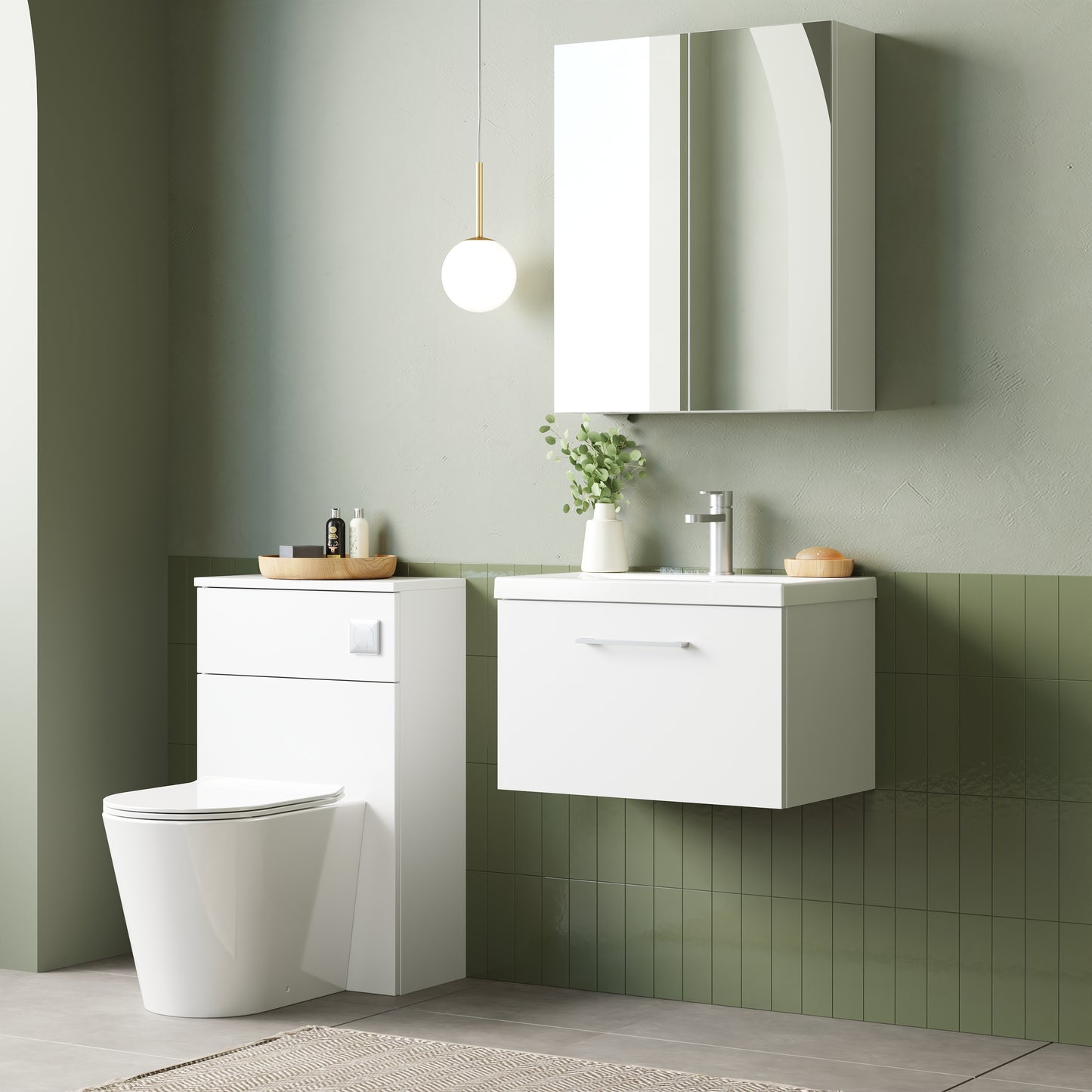 NUIE 600mm Wall Hung 1 Drawer Vanity & Basin 1