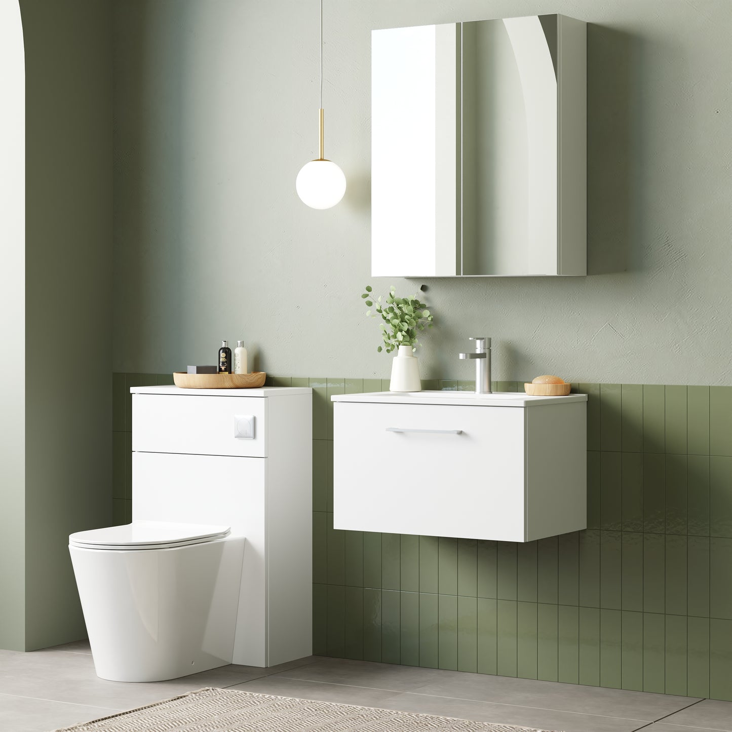 NUIE 600mm Wall Hung 1 Drawer Vanity & Basin 2