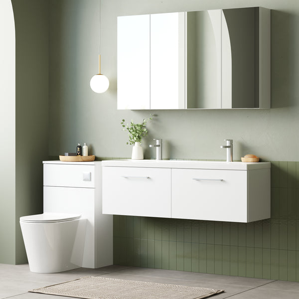 NUIE 1200mm Wall Hung 2 Drawer Vanity & Double Basin