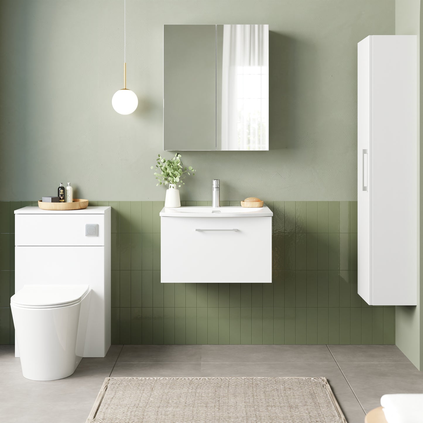 NUIE 600mm Wall Hung 1 Drawer Vanity & Basin 4