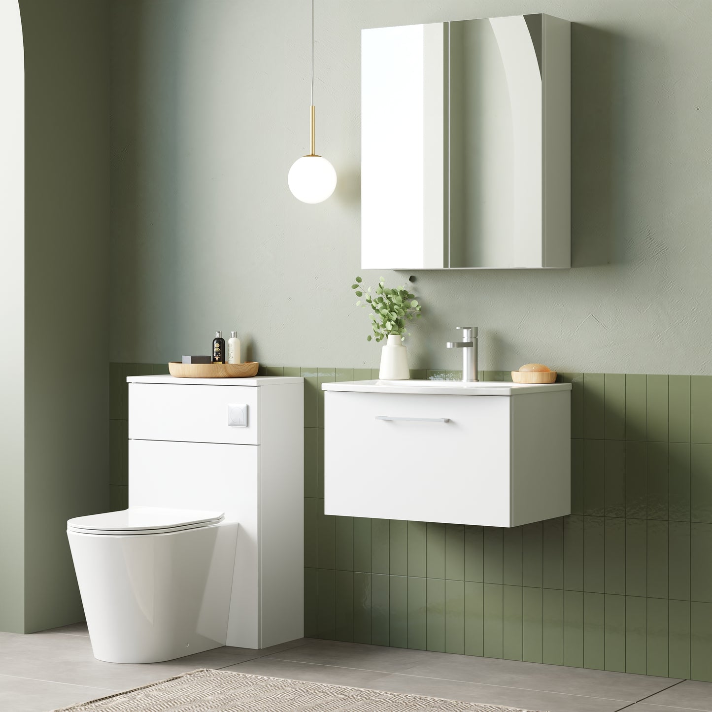 NUIE 600mm Wall Hung 1 Drawer Vanity & Basin 4