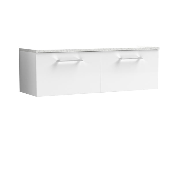 NUIE 1200mm Wall Hung 2-Drawer Vanity & Laminate Worktop