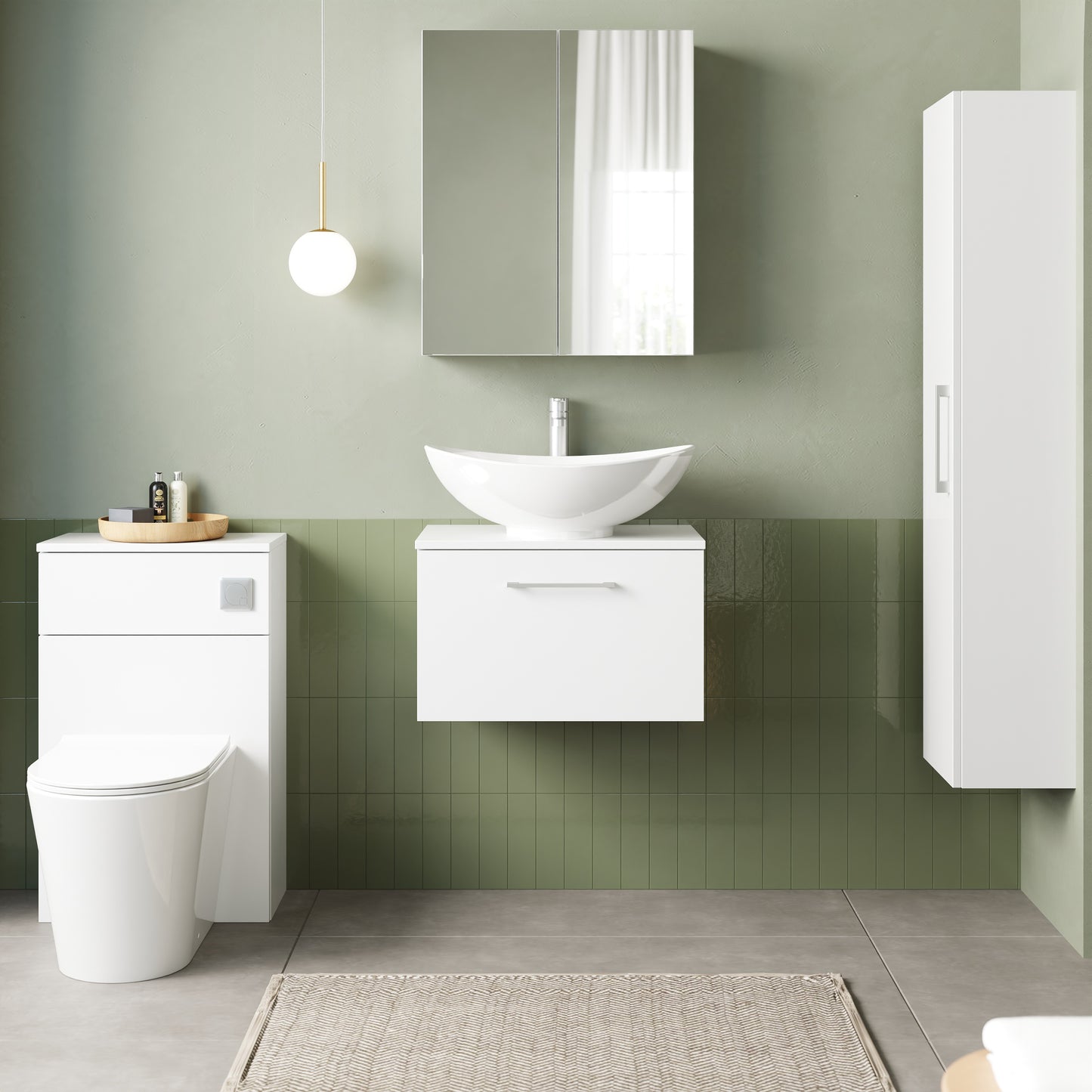 NUIE 600mm Wall Hung 1 Drawer Vanity & Worktop