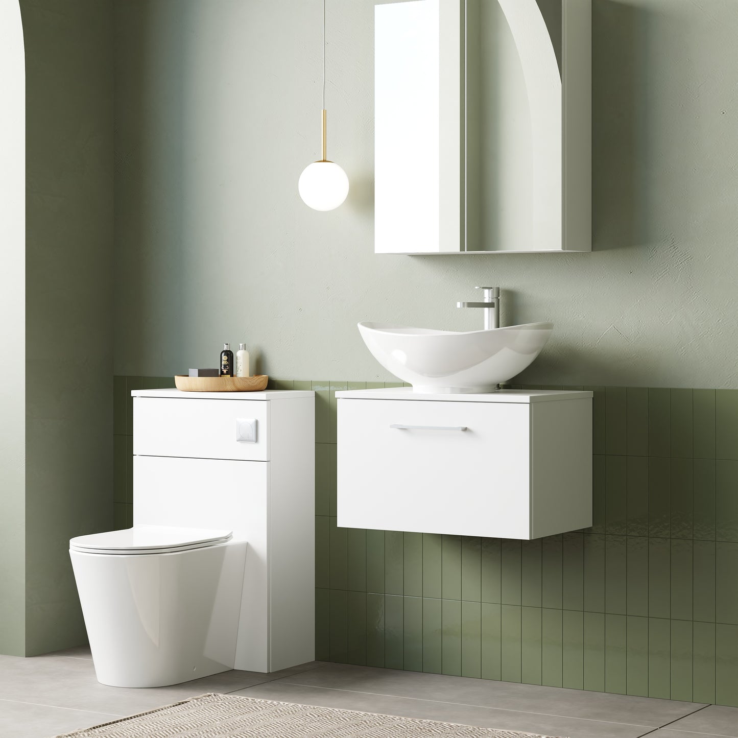 NUIE 600mm Wall Hung 1 Drawer Vanity & Worktop