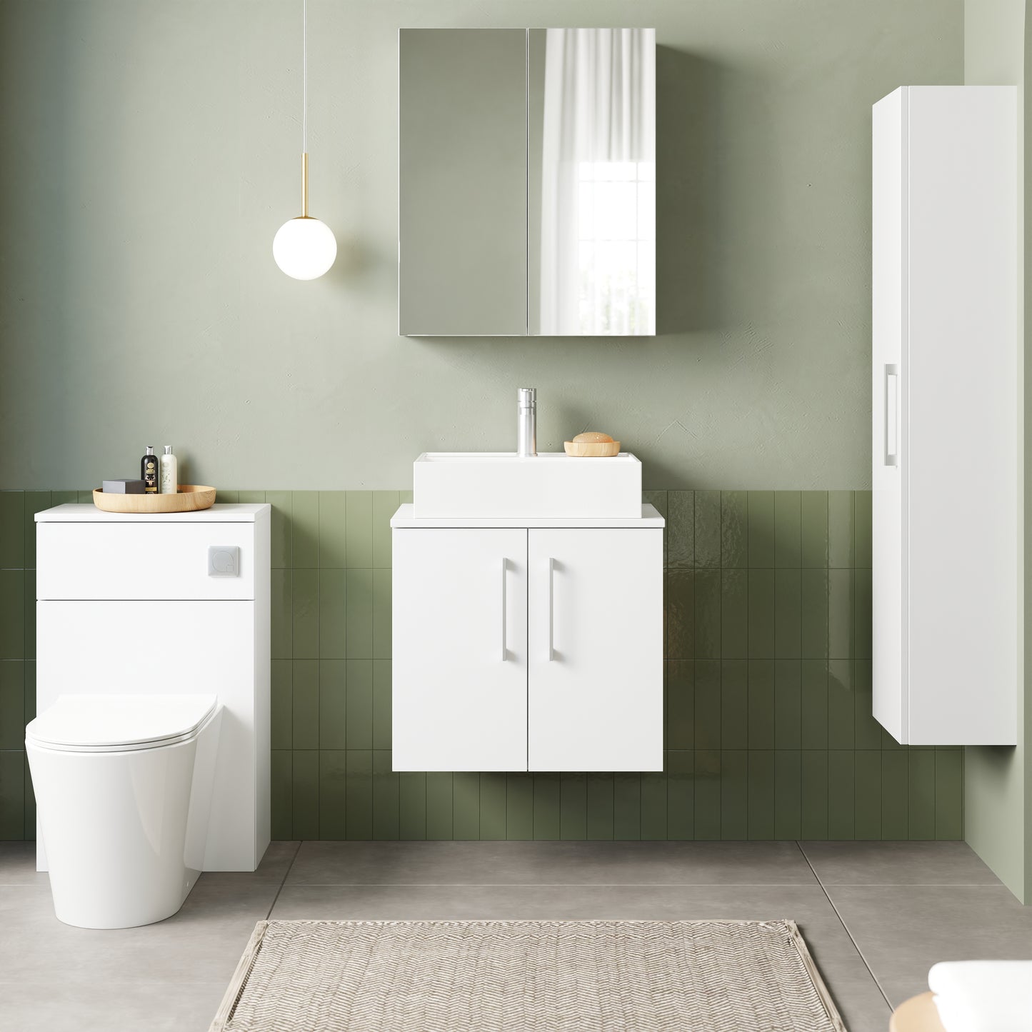 NUIE 600mm Wall Hung 2 Door Vanity & Worktop