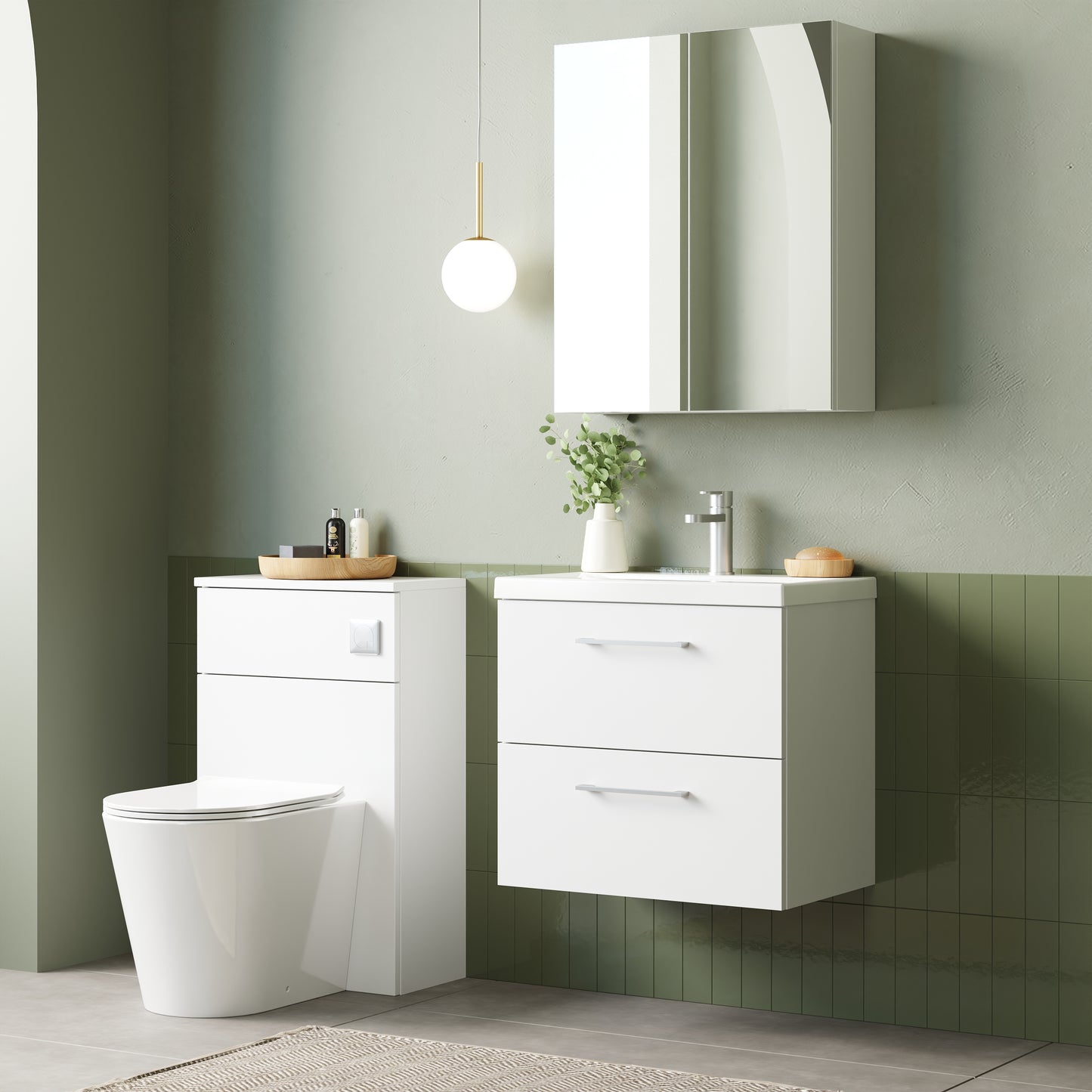 NUIE 600mm Wall Hung 2 Drawer Vanity & Basin 1