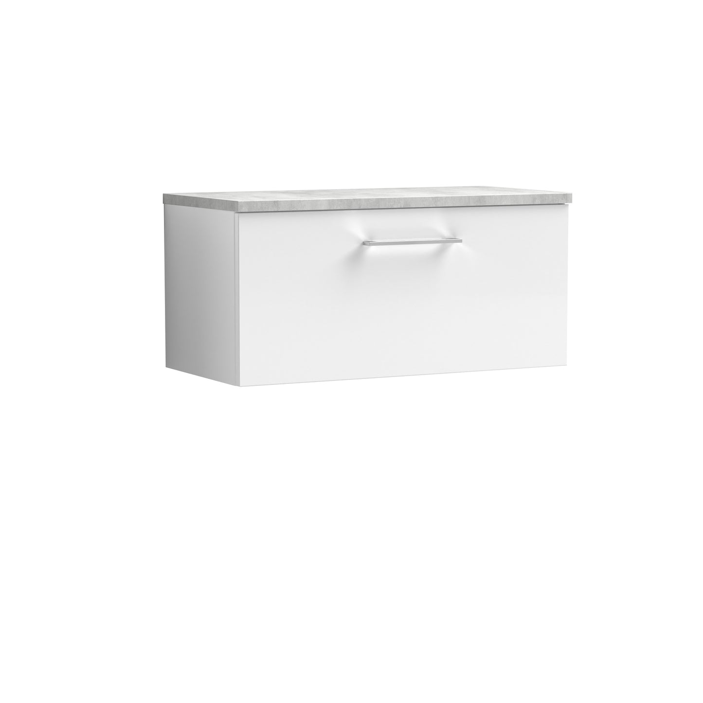 NUIE 800mm Wall Hung Single Drawer Vanity & Laminate Top