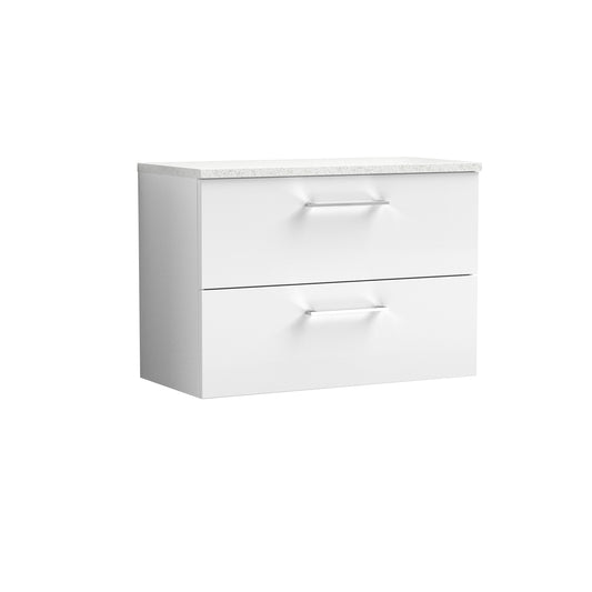 NUIE 800mm Wall Hung 2 Drawer Vanity & Laminate Top