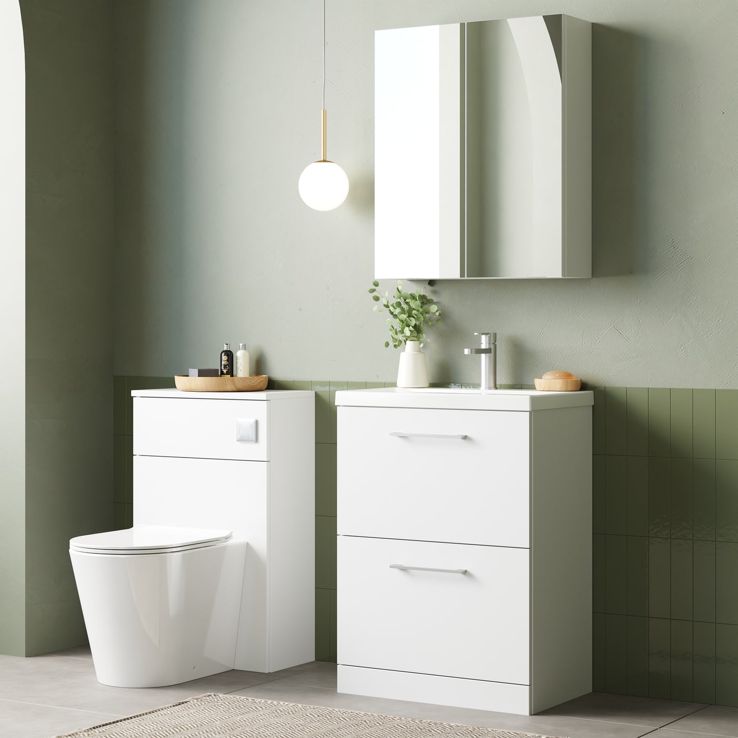 NUIE 600mm Floor Standing 2 Drawer Vanity & Basin 1