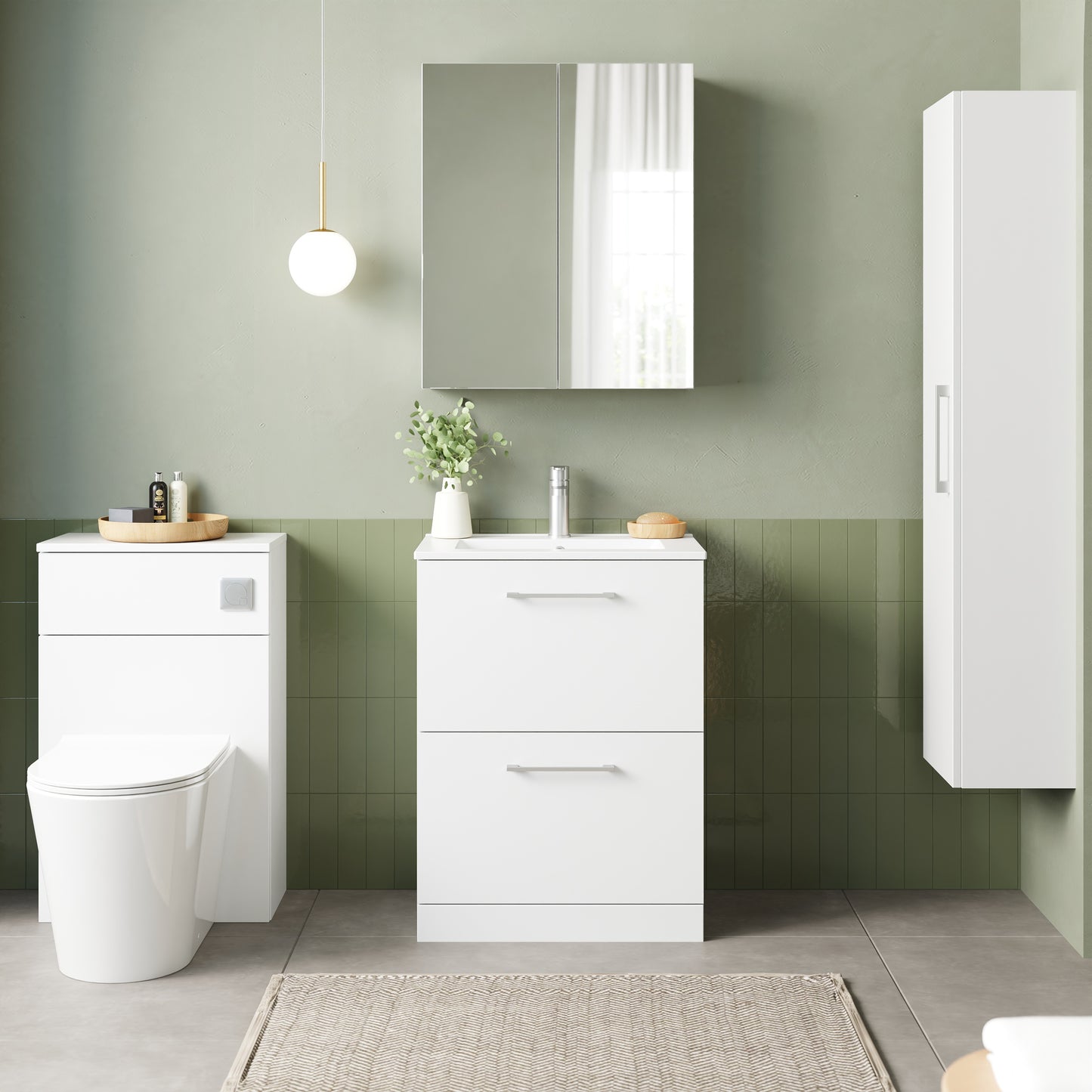 NUIE 600mm Floor Standing 2 Drawer Vanity & Basin 2