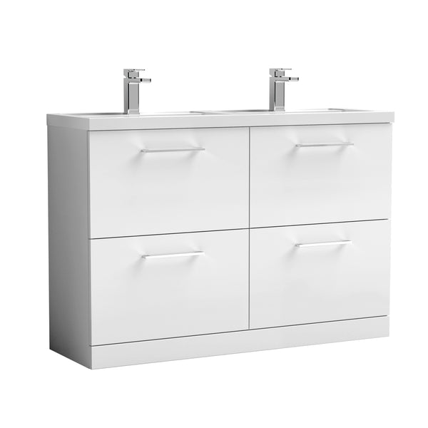NUIE 1200mm Floor Standing 4 Drawer Vanity & Double Basin 1
