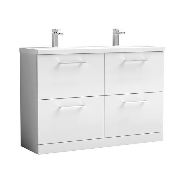 NUIE 1200mm Floor Standing 4 Drawer Vanity & Double Basin 2