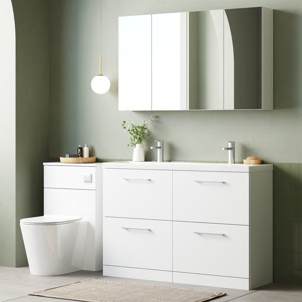NUIE 1200mm Floor Standing 4 Drawer Vanity & Double Basin 2