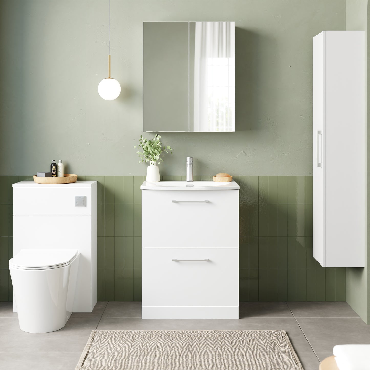 NUIE 600mm Floor Standing 2 Drawer Vanity & Basin 4