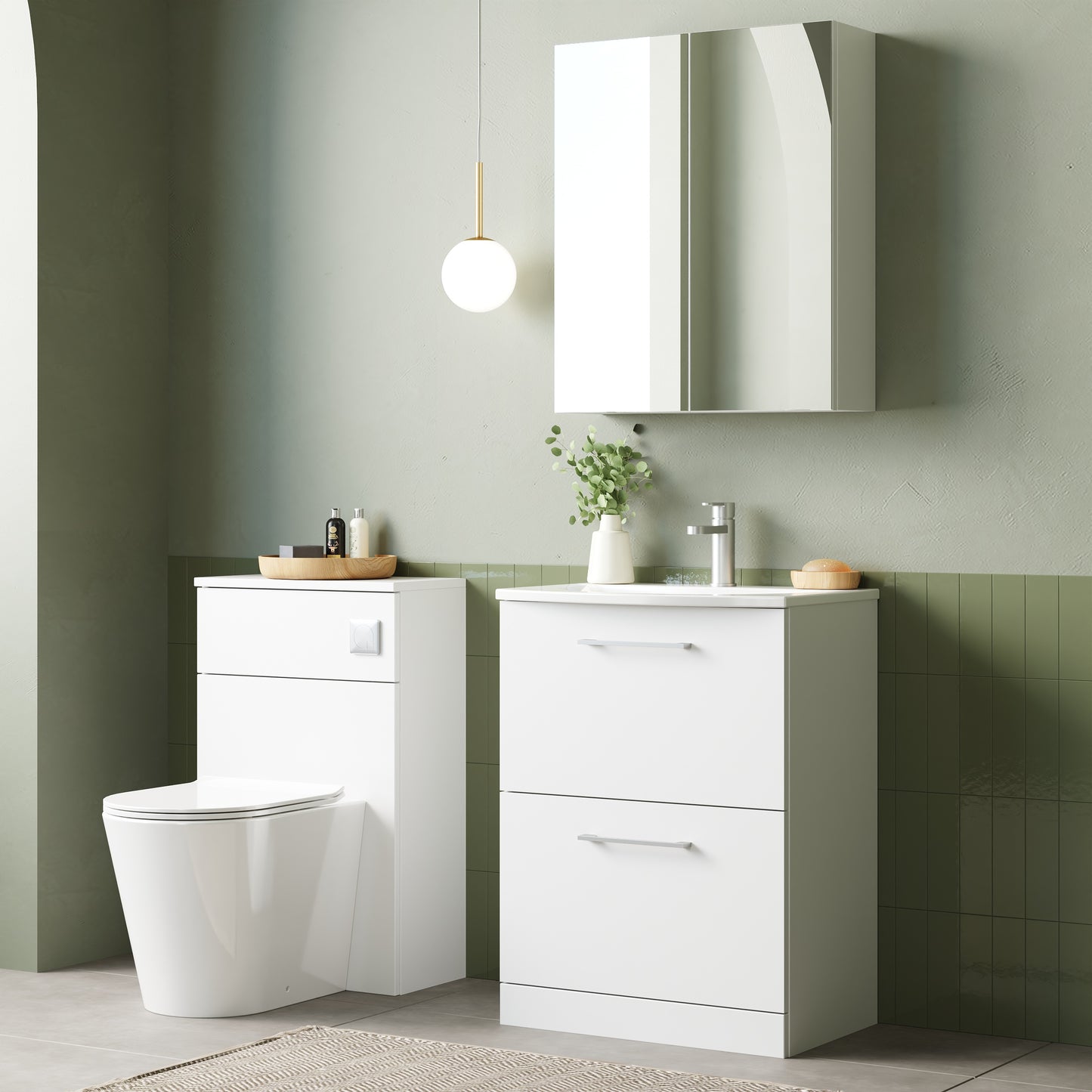 NUIE 600mm Floor Standing 2 Drawer Vanity & Basin 4