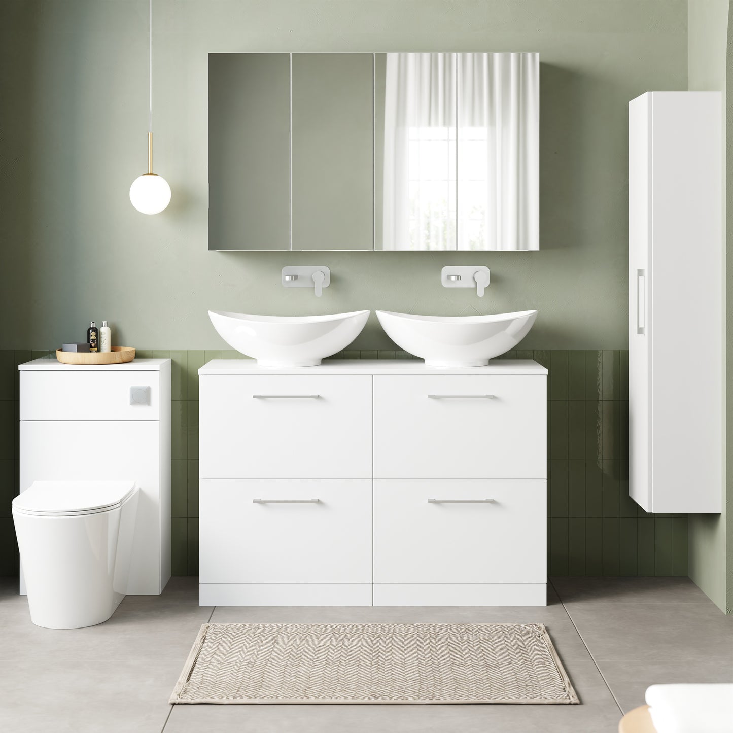 NUIE 1200mm Floor Standing 4 Drawer Vanity & Worktop