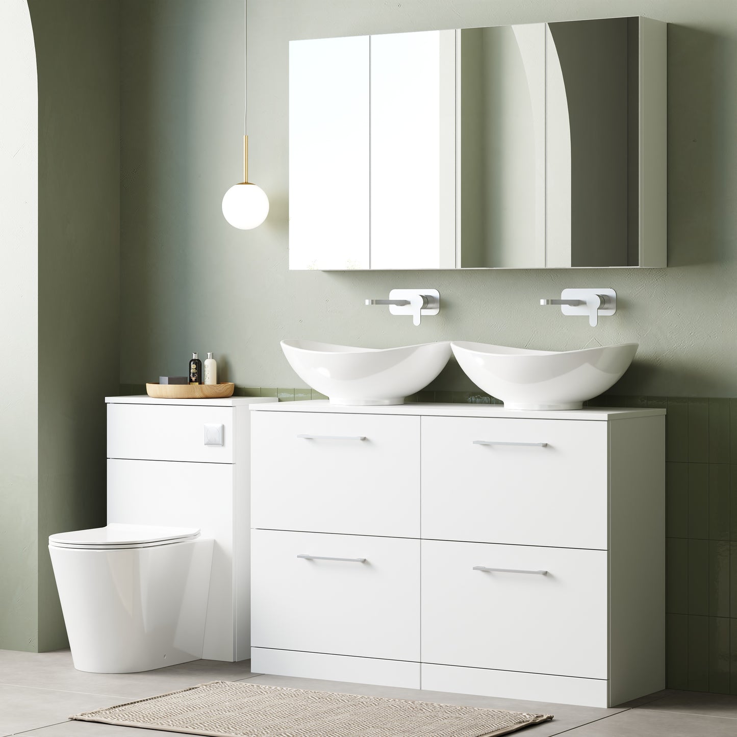 NUIE 1200mm Floor Standing 4 Drawer Vanity & Worktop