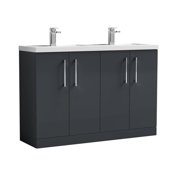 NUIE 1200mm Floor Standing 4 Door Vanity & Double Basin