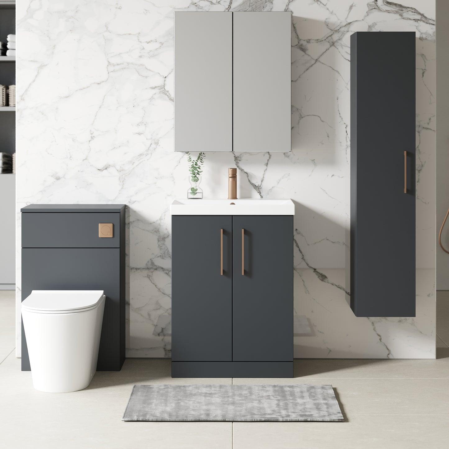 NUIE 600mm Floor Standing 2 Door Vanity & Basin 3