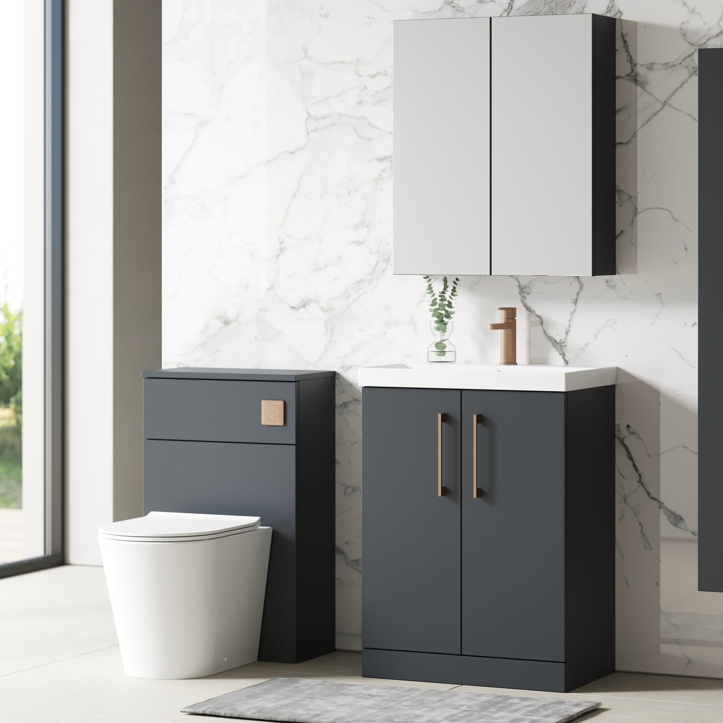 NUIE 600mm Floor Standing 2 Door Vanity & Basin 3