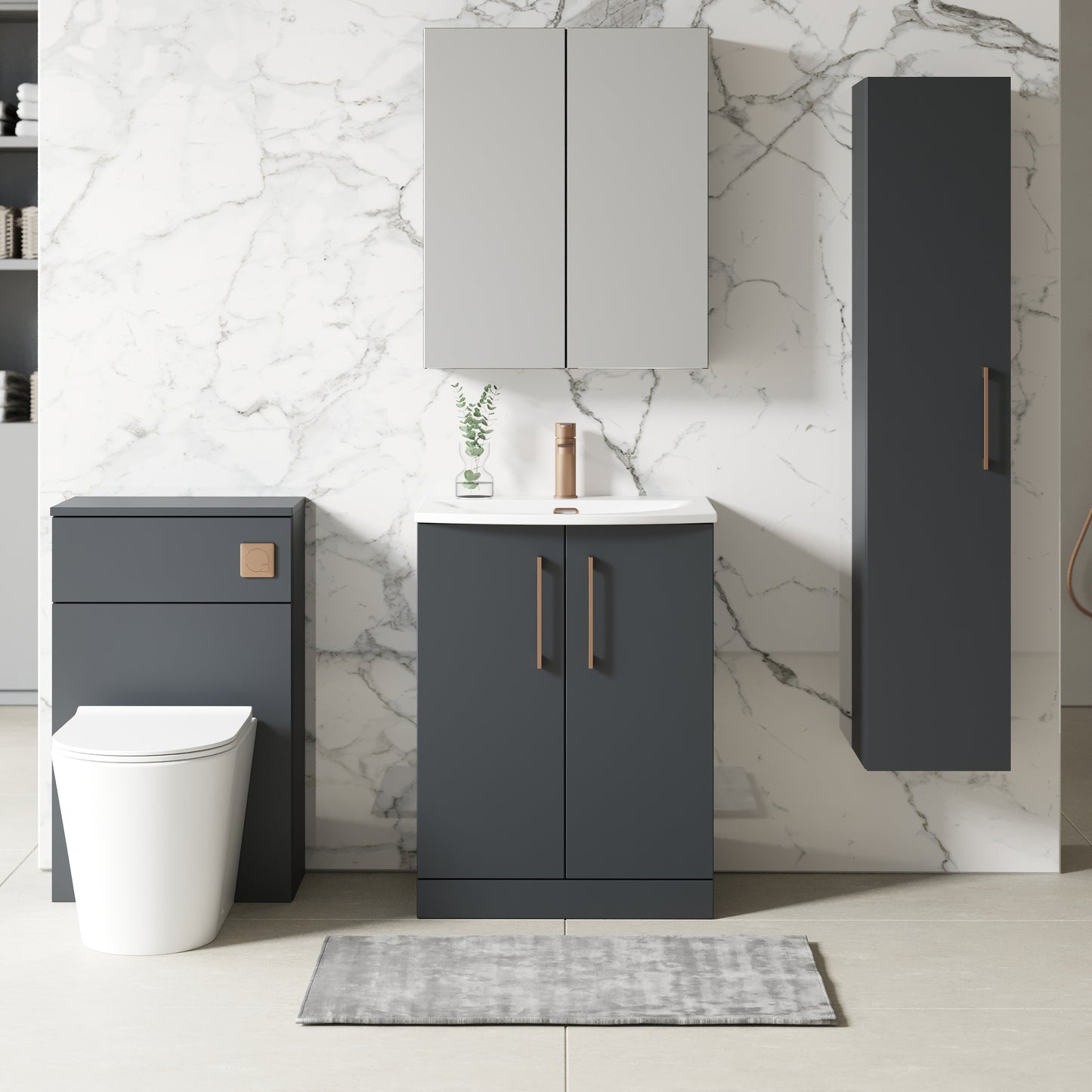 NUIE 600mm Floor Standing 2 Door Vanity & Basin 4