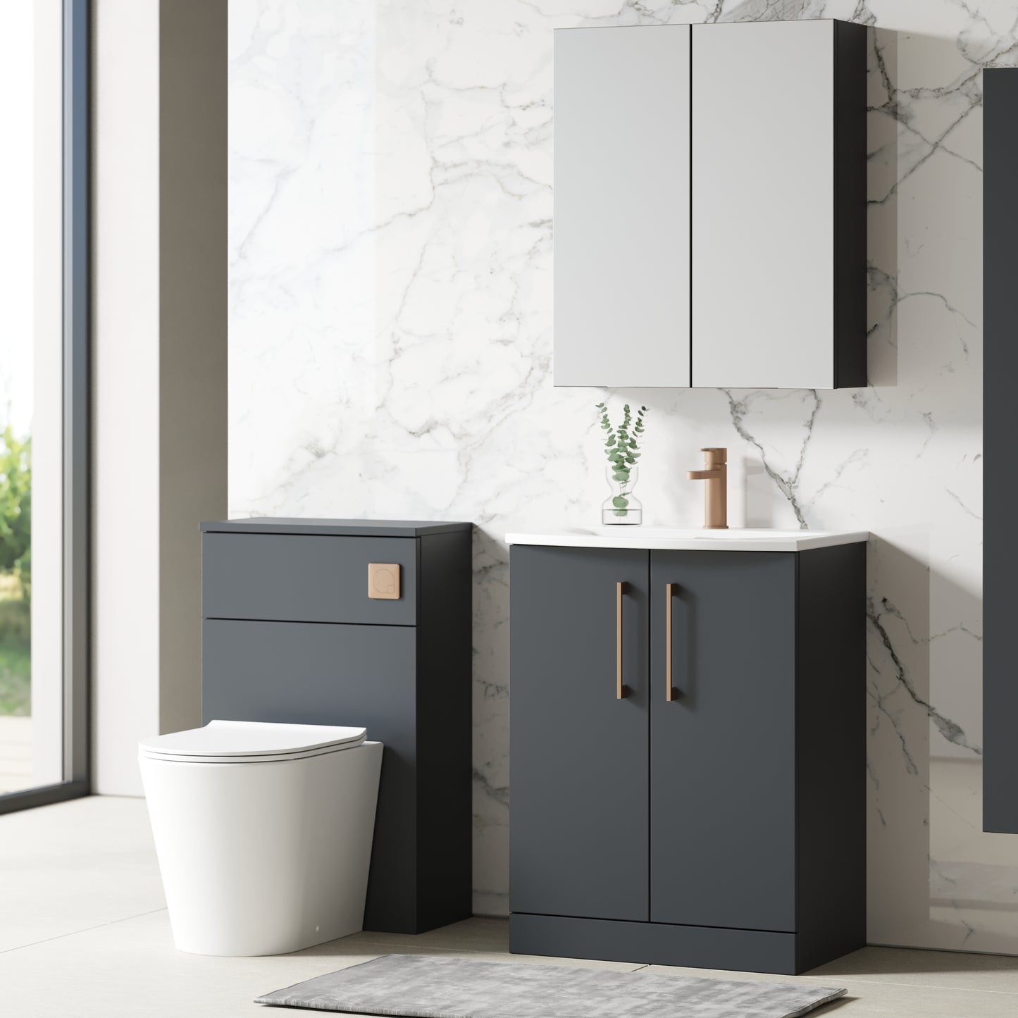 NUIE 600mm Floor Standing 2 Door Vanity & Basin 4