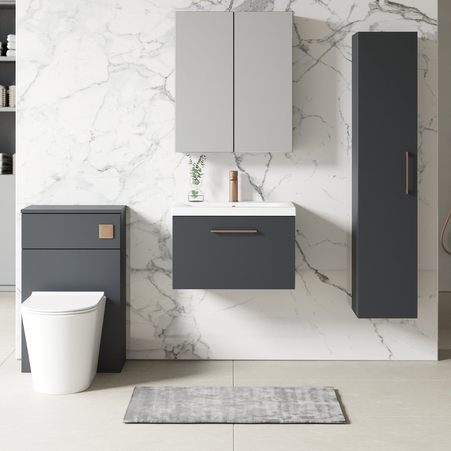 NUIE 600mm Wall Hung 1 Drawer Vanity & Basin 1