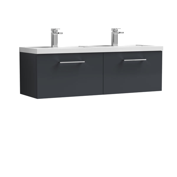 NUIE 1200mm Wall Hung 2 Drawer Vanity & Double Basin