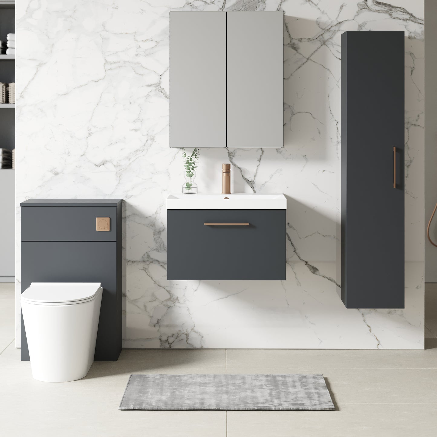 NUIE 600mm Wall Hung 1 Drawer Vanity & Basin 3
