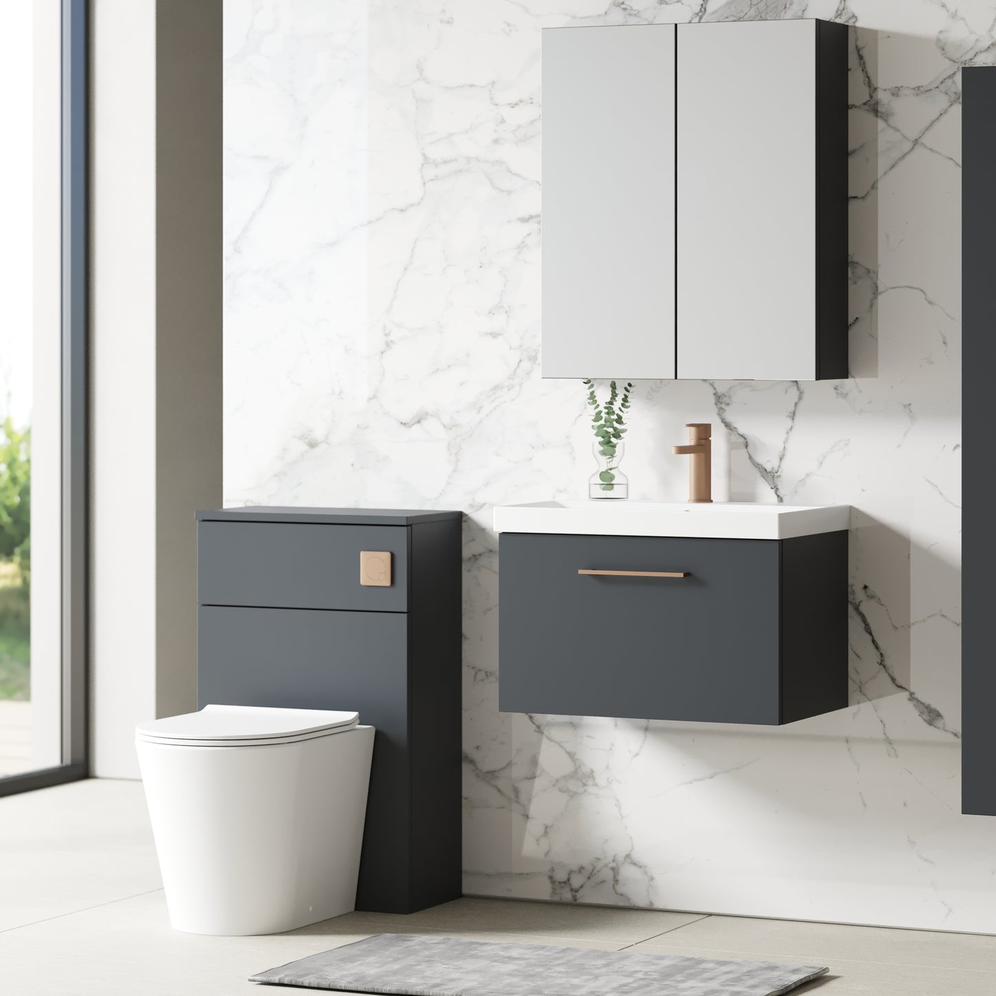 NUIE 600mm Wall Hung 1 Drawer Vanity & Basin 3
