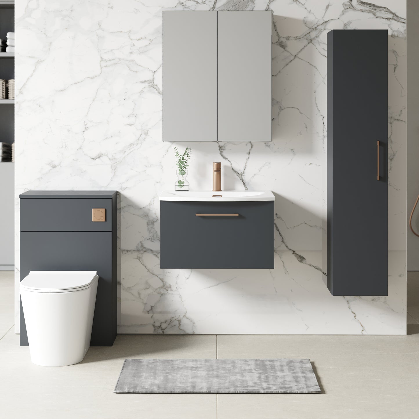NUIE 600mm Wall Hung 1 Drawer Vanity & Basin 4