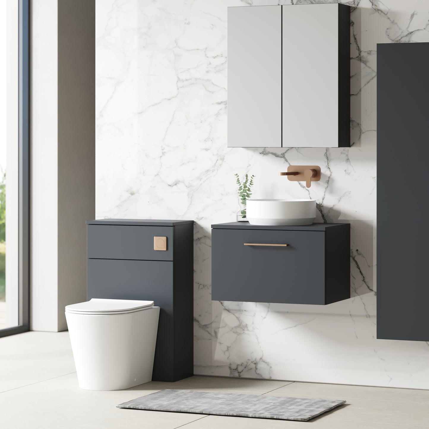 NUIE 600mm Wall Hung 1 Drawer Vanity & Worktop