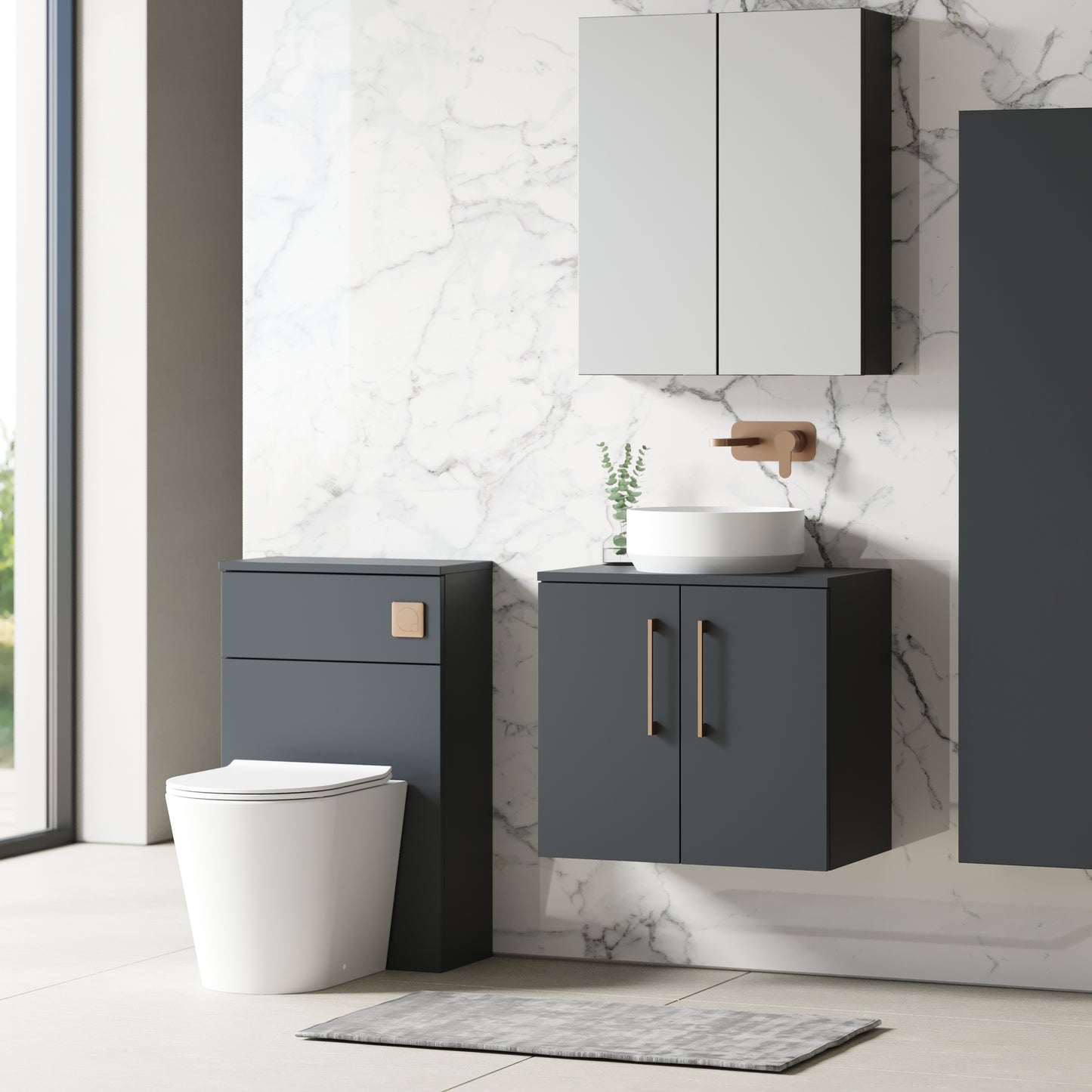 NUIE 600mm Wall Hung 2 Door Vanity & Worktop