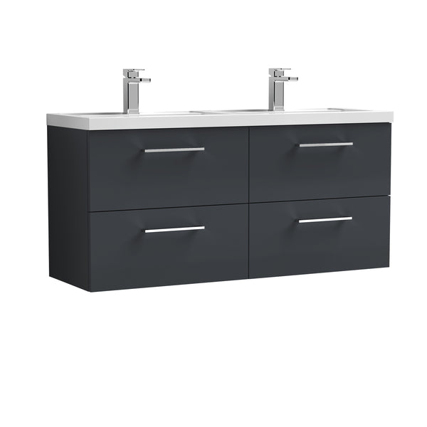 NUIE 1200mm Wall Hung 4 Drawer Vanity & Double Basin