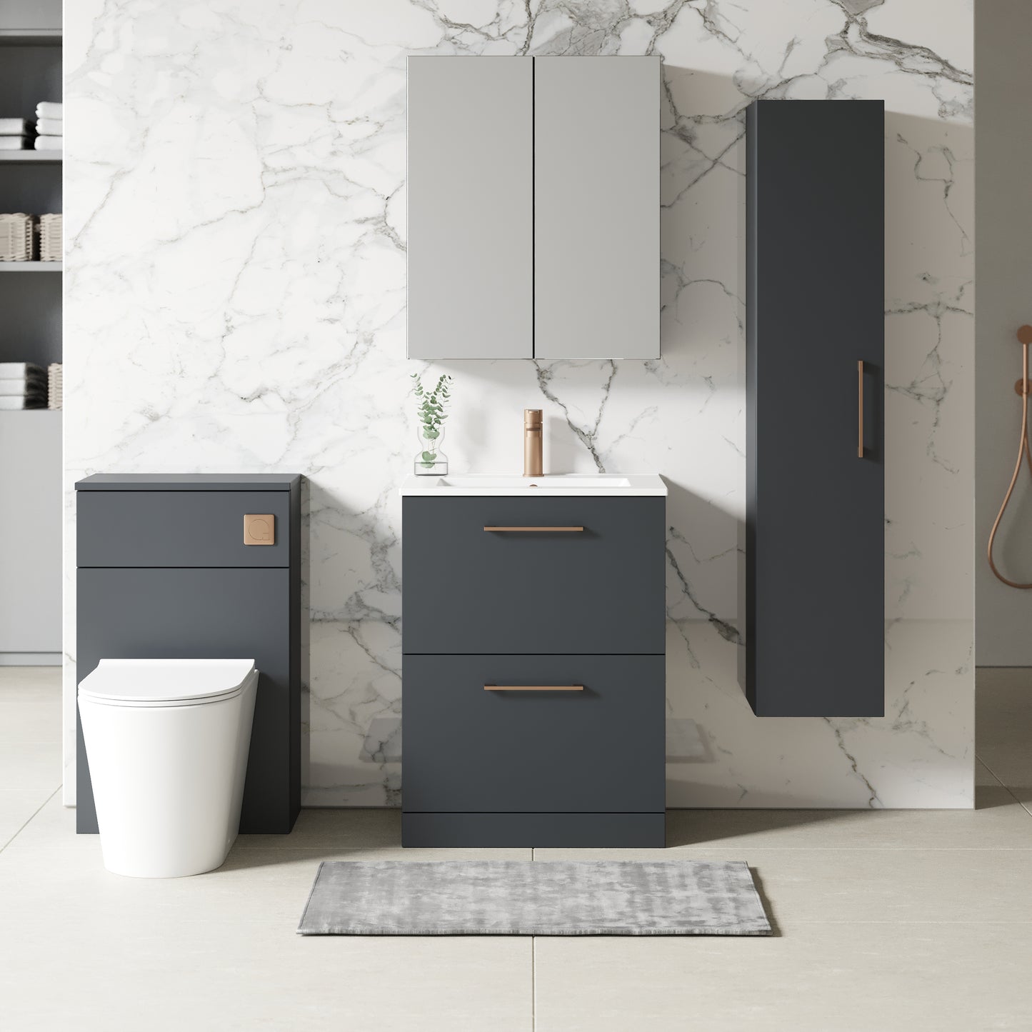 NUIE 600mm Floor Standing 2 Drawer Vanity & Basin 2