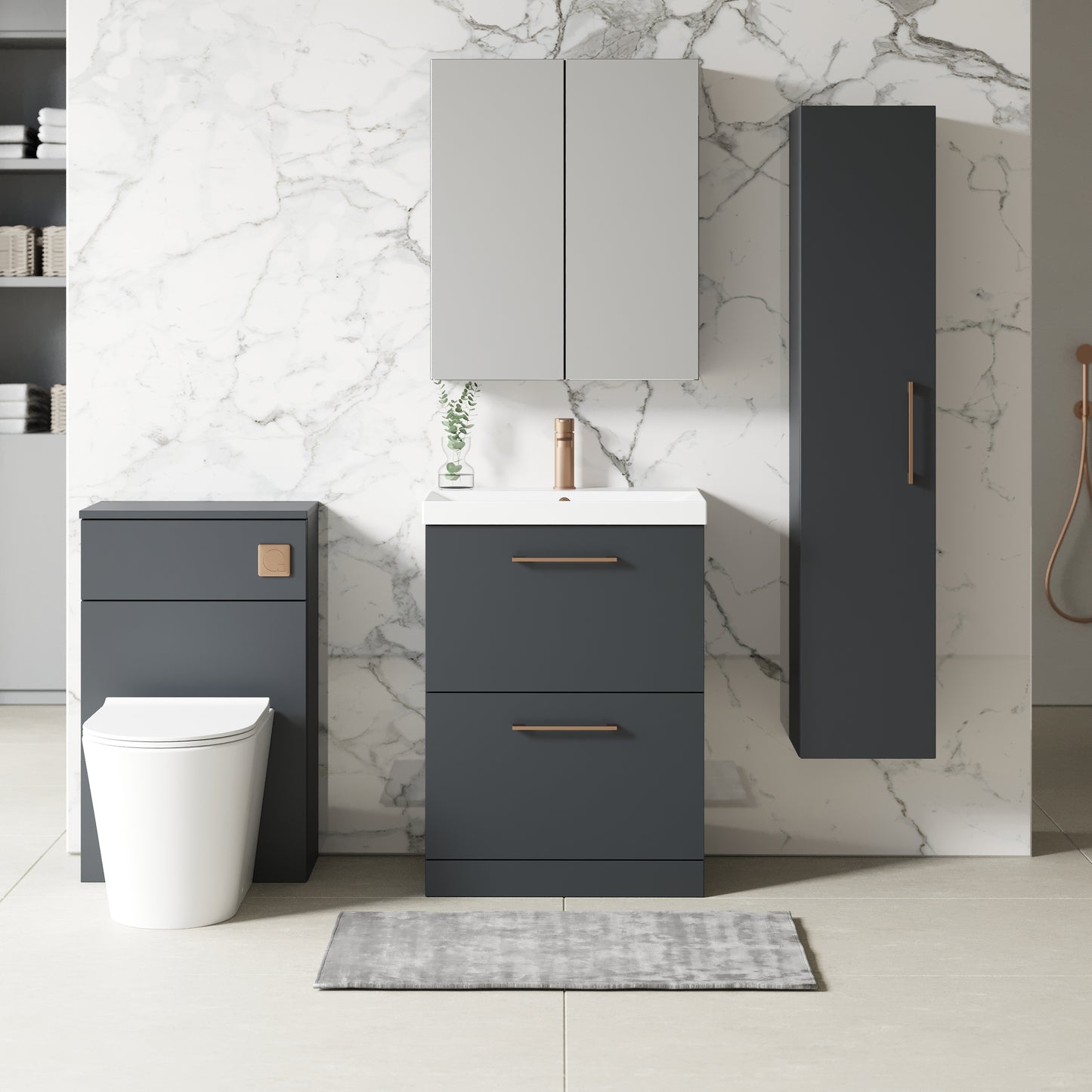 NUIE 600mm Floor Standing 2 Drawer Vanity & Basin 3