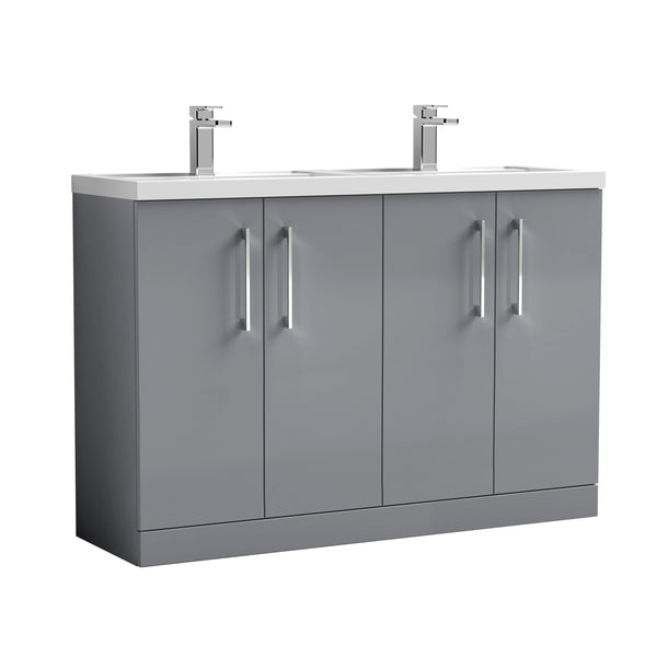 NUIE 1200mm Floor Standing 4 Door Vanity & Double Basin