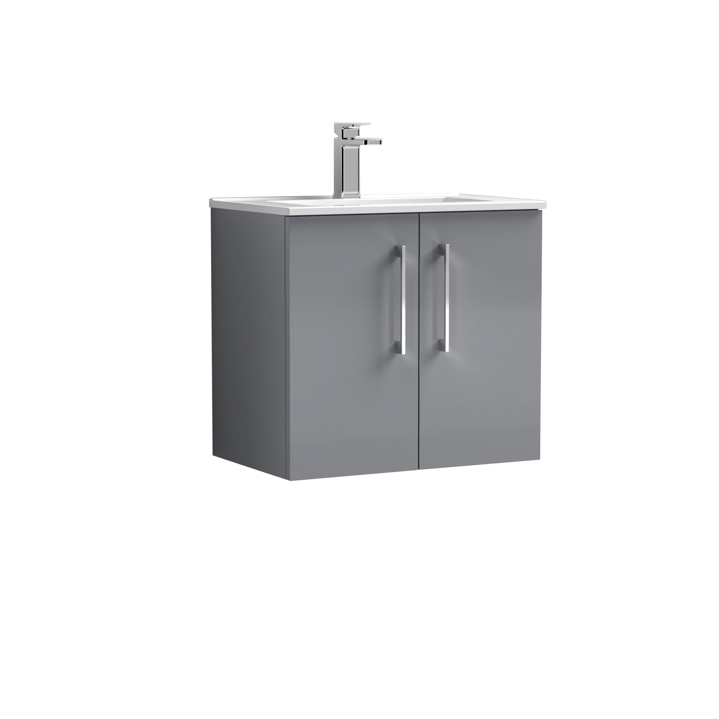 NUIE 600mm Wall Hung 2 Door Vanity & Basin 2